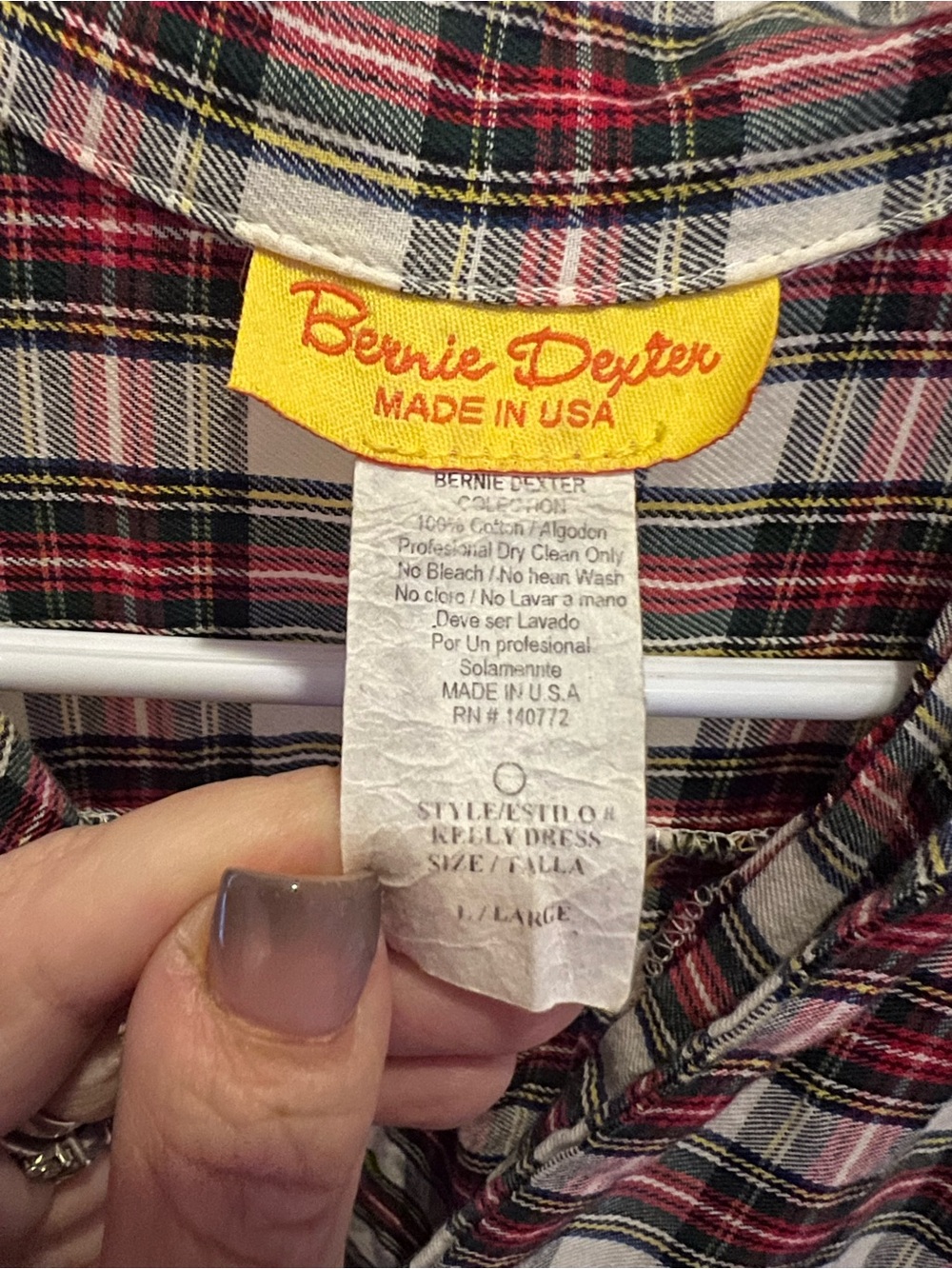 Bernie Dexter Kelly Plaid Dress — Red, Green & Cream